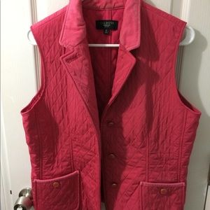 Talbots Salmon pink fleece in-lined Vest